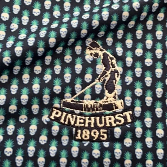 Peter Millar summer comfort “pineapple skull” Pinehurst resort shirt. - Picture 3 of 3
